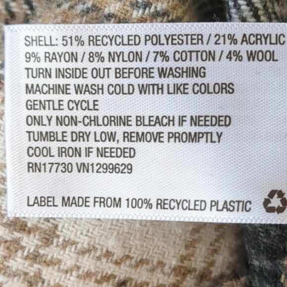 Wild Fable Plaid Shirt Jacket Shacket Oversized Size Small - Picture 4 of 6